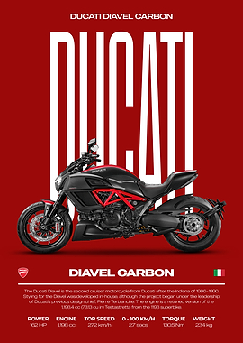 Ducati Diavel Carbon Motorcycle Poster