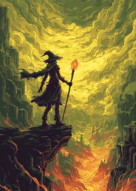 Witch standing on the edge