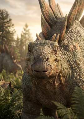 Stegosaurus in a prehistoric landscape