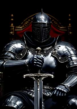 Knight on Throne with Sword