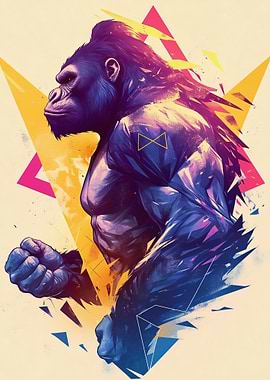 Geometric Gorilla Art