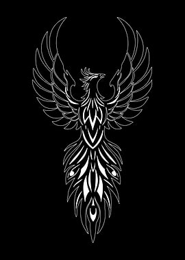 Phoenix Rising: White on Black Design
