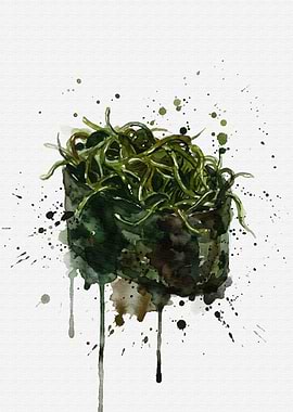 Watercolor Seaweed Salad
