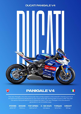 Ducati Panigale V4 Motorcycle Poster
