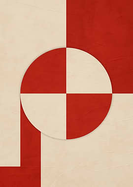 Abstract Red and Beige Geometric Composition