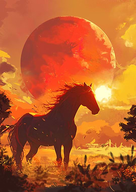 Crimson Horizons: The Fire Horse