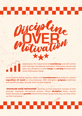 Discipline Over Motivation Inspirational Poster