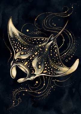 Elegant Manta Ray Art