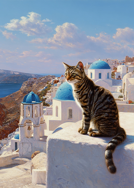 Cat in Santorini, Greece