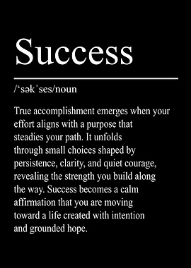 Success Definition – Black | Minimalist Typography Poster