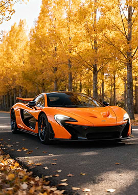 Orange McLaren P1 in Autumn Setting
