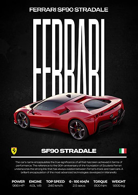 Ferrari SF90 Stradale Poster