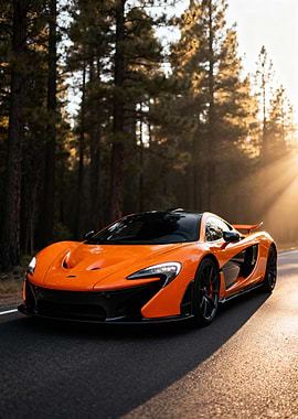 Orange McLaren P1 on Forest Road