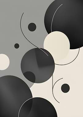 Abstract Circles and Lines Composition