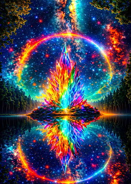 Rainbow Crystal Lake Reflection