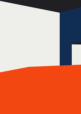 Abstract Geometric Composition with Bold Colors