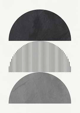 Abstract Geometric Composition with Semicircles