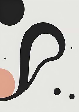 Abstract Shapes in Black and Peach