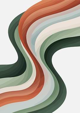 Abstract Wavy Lines Art
