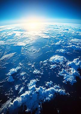 Earth from Space with Clouds