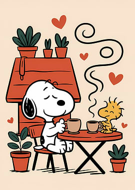 Snoopy and Woodstock Coffee Break