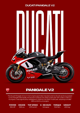 Ducati Panigale V2 Sportbike Motorcycle Poster