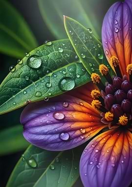 Dew-Kissed Flower Close-Up