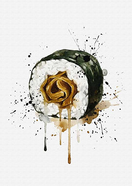 Watercolor Kanpyo Maki