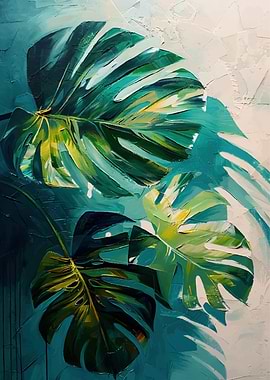 Monstera Leaves Painting
