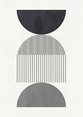 Minimalist Geometric Art with Semicircles