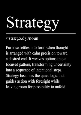 Strategy Definition – Black | Minimalist Typography Poster