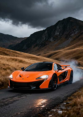 Orange McLaren on Mountain Road
