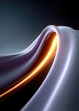 Abstract Flowing Fabric with Golden Light