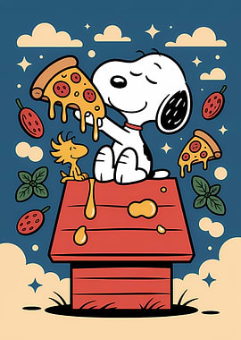 Snoopy and Woodstock Pizza Party