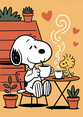 Snoopy and Woodstock Coffee Break