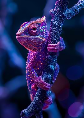 Neon Galactic Chameleon