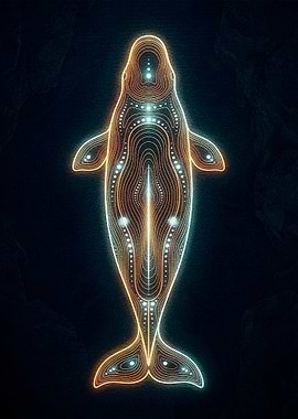 Abstract Beluga Whale Art