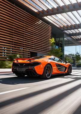 Orange McLaren P1 on the Road