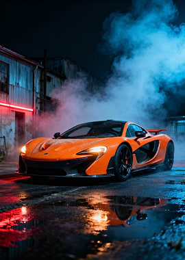 Orange McLaren P1 in Urban Setting