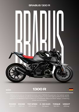 Brabus 1300 R Motorcycle Poster