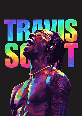 Travis Scott Colorful Portrait