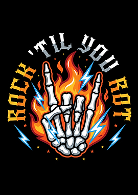 Rock 'Til You Rot Skeleton Hand Rocker
