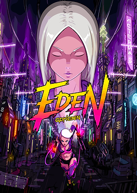 Eden Apricsen Cyberpunk Cityscape Digital Art