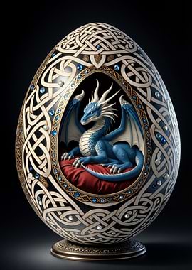 Dragon Egg with Celtic Knot Design