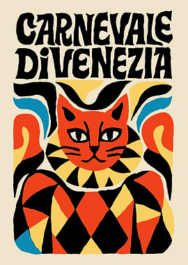 Carnevale di Venezia Cat Poster