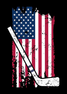 American Flag Hockey Stick Graphic