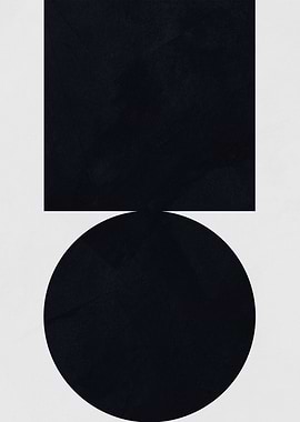 Minimalist Black Square and Circle Art