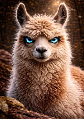 Llama with Glowing Blue Eyes