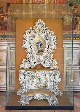 Ornate Chair with Religious Imagery