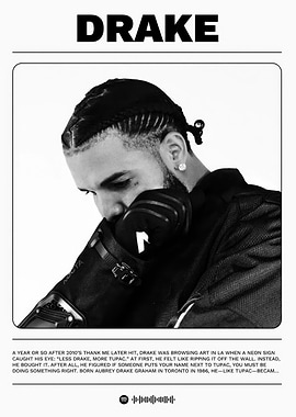 Drake Black and White Portrait